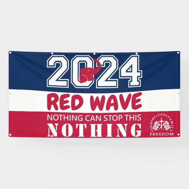 2024 Presidential Election RED WAVE Banner (Horizontal)
