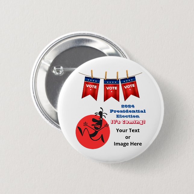 2024 Presidential Election, Running Man Edition 2 Inch Round Button (Front & Back)