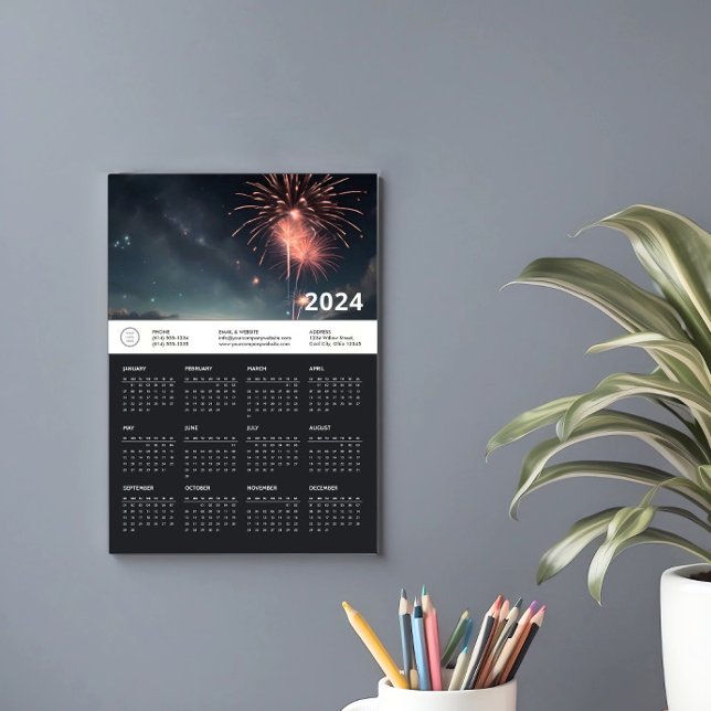 2024 Promotion Company Logo Magnetic Calendar Card (Home Office Calendar)