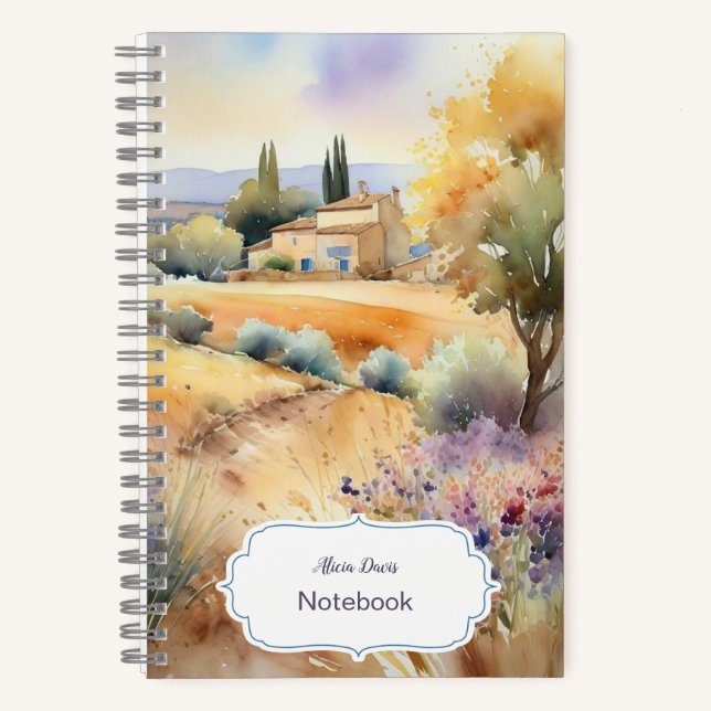 2024 Provence Watercolor | your name Notebook (Front)