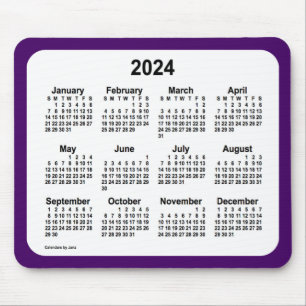 2024 Purple and White Calendar by Janz Two Tone Mouse Pad