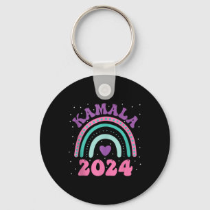 2024 Rainbow Groovy Vote For President Kamala-harr Keychain