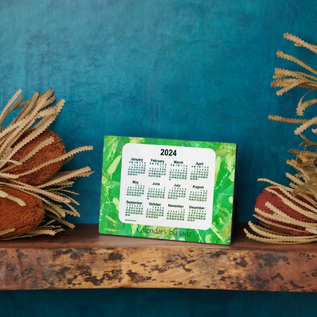 2024 Recoleta Green Tracks Desk Calendar by Janz Plaque (Side)