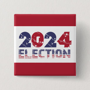 2024 Red Election 2 Inch Square Button
