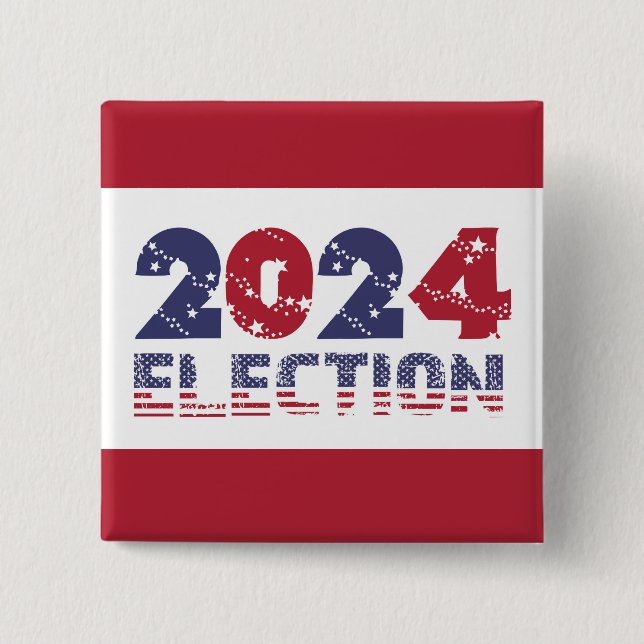 2024 Red Election 2 Inch Square Button (Front)