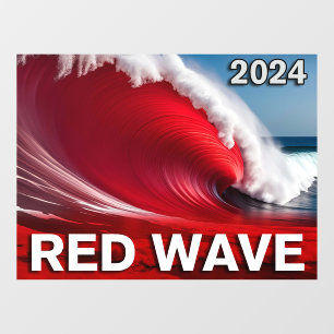 2024 RED WAVE - Eye-Catching Tsunami Ocean Wave Window Cling