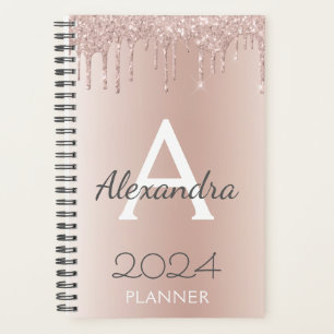 2024 Rose Gold - Rose Pâle Pailleté Monogramme Fém