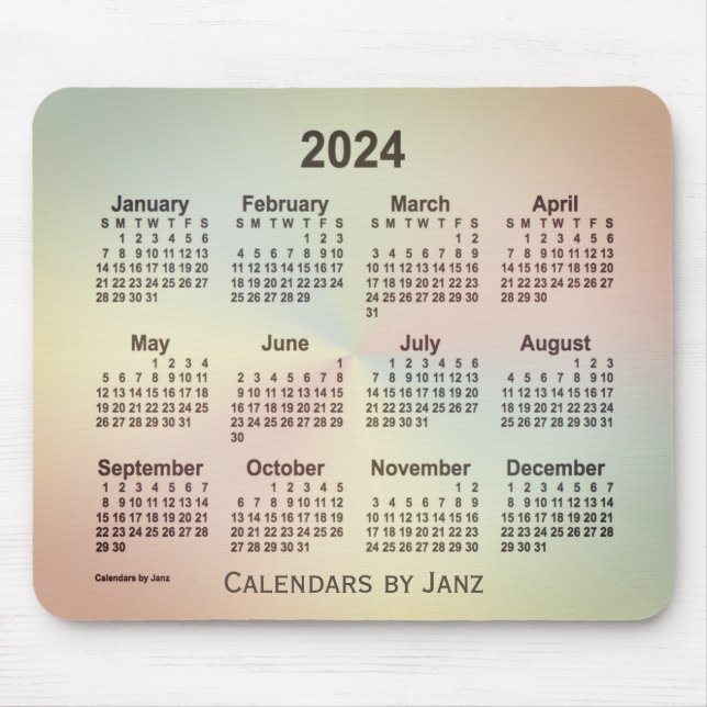 2024 San Telmo Rainbow Calendar by Janz Mouse Pad (Front)