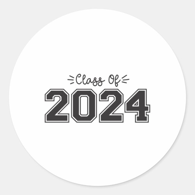 2024 seniors, Class of 2024 Graduation Classic Round Sticker (Front)