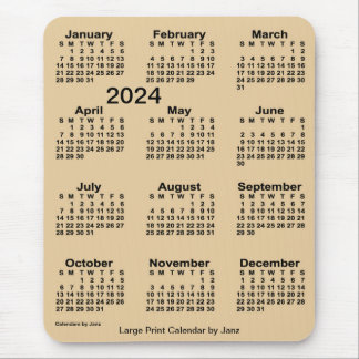 2024 Sepia Large Print Calendar by Janz Mouse Pad