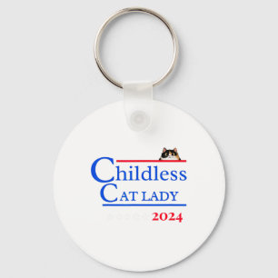 2024 Shirt Childless Cat Lady 2024 Vote Kamala-har Keychain