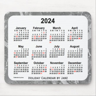 2024 Silver Holiday Art Calendar by Janz Mouse Pad