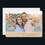 2024 SIMPLE PHOTO merry christmas calligraphy Holiday Card<br><div class="desc">by kat massard >>> WWW.SIMPLYSWEETPAPERIE.COM <<<
A simple card design with red greeting (you can change it) and name signature.  Maximum area to display your beautiful family too with horizontal photo</div>