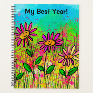 2024 Soft Cover Floral Spiral Planner
