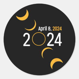 2024 Solar Eclipse 2024  Classic Round Sticker
