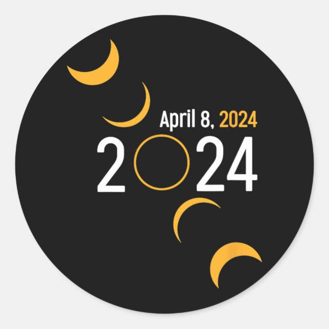 2024 Solar Eclipse 2024  Classic Round Sticker (Front)