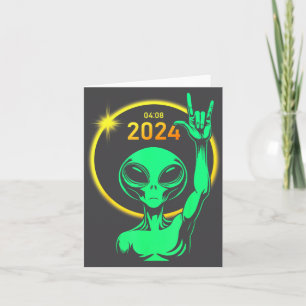 2024 Solar Eclipse Alien Rock April Total Solar Ec Card