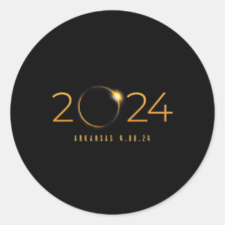 2024 Solar Eclipse Arkansas Totality Spring 4.08.2 Classic Round Sticker