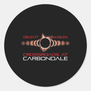 2024 Solar Eclipse Carbondale Illinois Classic Round Sticker