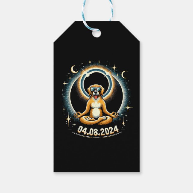 2024 Solar Eclipse Dog Gift Tags (Front)