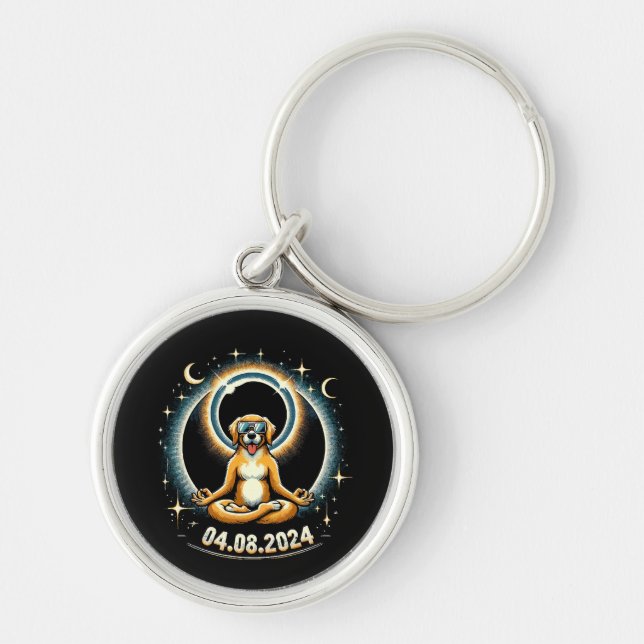 2024 Solar Eclipse Dog Keychain (Front)