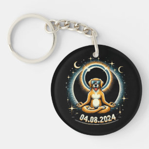 2024 Solar Eclipse Dog Keychain
