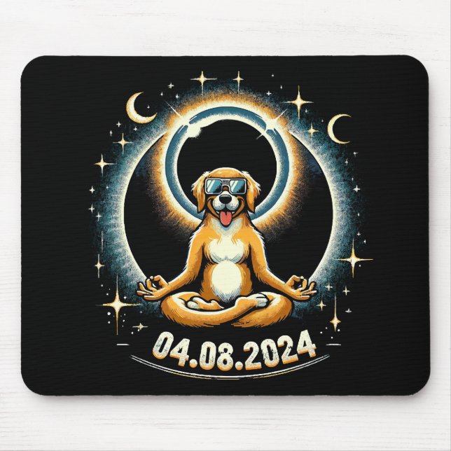 2024 Solar Eclipse Dog Mouse Pad (Front)