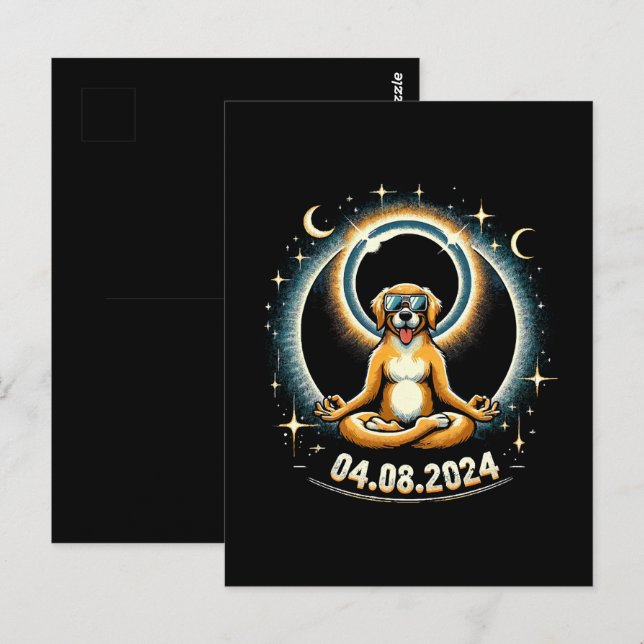 2024 Solar Eclipse Dog Postcard (Front/Back)