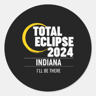 2024 Solar Eclipse Indiana Classic Round Sticker