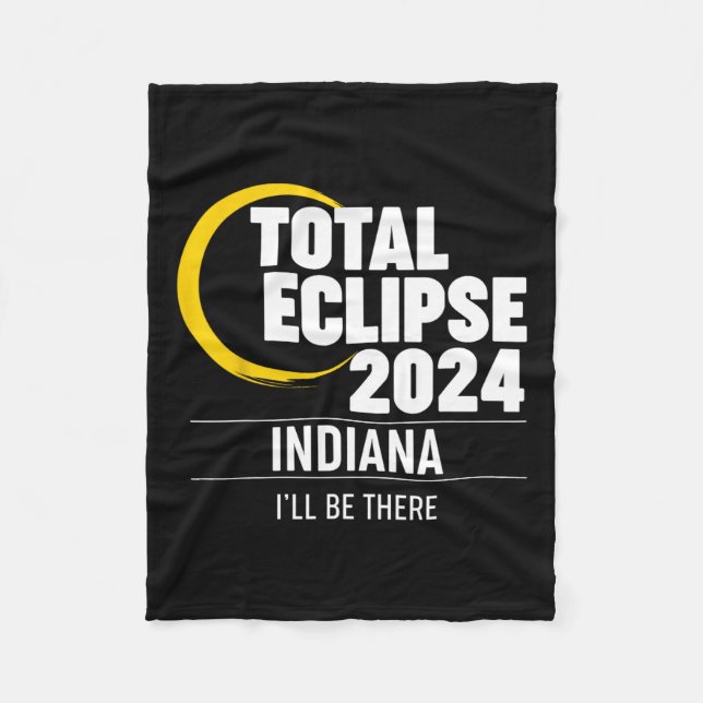 2024 Solar Eclipse Indiana  Fleece Blanket (Front)
