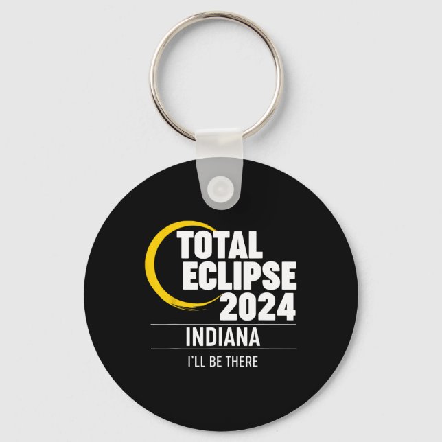 2024 Solar Eclipse Indiana  Keychain (Front)