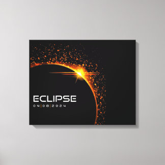 2024 Solar Eclipse Souvenir Keepsake Canvas Print