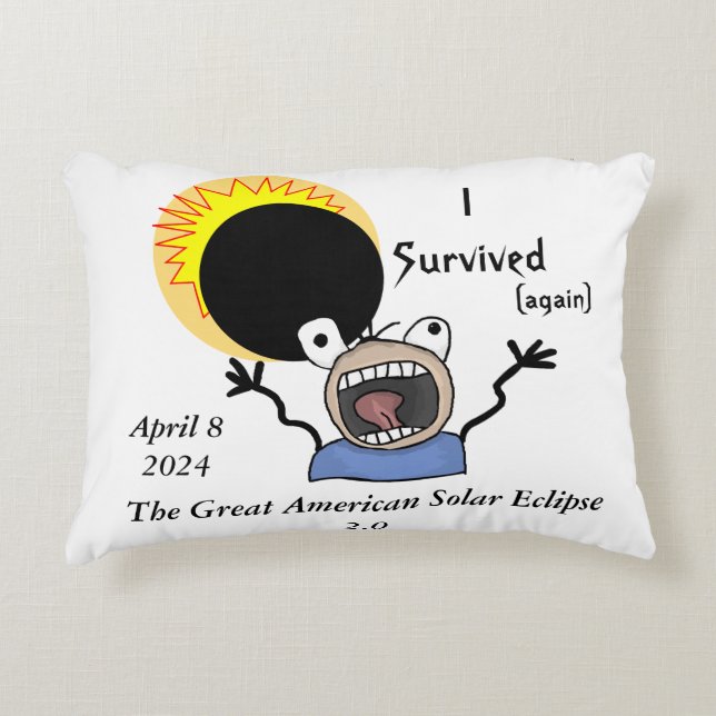 2024 Solar Eclipse Survival Edition Accent Pillow (Front)