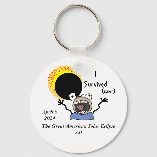 2024 Solar Eclipse Survival Edition Keychain (Front)