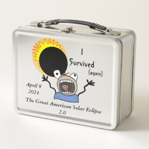 2024 Solar Eclipse Survival Edition Metal Lunch Box