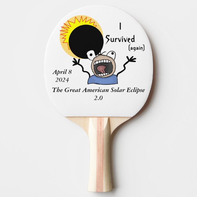 2024 Solar Eclipse Survival Edition Playing Ping Pong Paddle (Front)