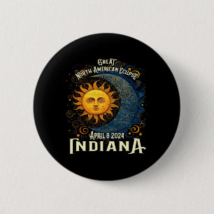 2024 Solar Eclipse Totality Celestial Event Souven 2 Inch Round Button