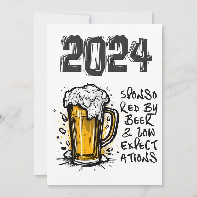 2024 Sponsored by Beer & Low Expectations Invitation (Front)
