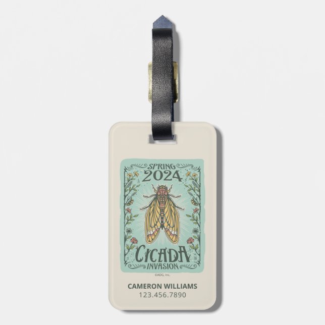 2024 Spring Cicada Invasion Luggage Tag (Back Vertical)