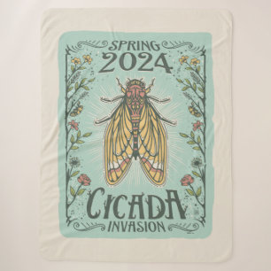 2024 Spring Cicada Invasion Sherpa Blanket