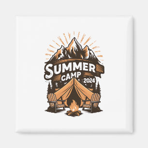 2024 Summer Camp Summer Camping Vacation Matching  Magnet