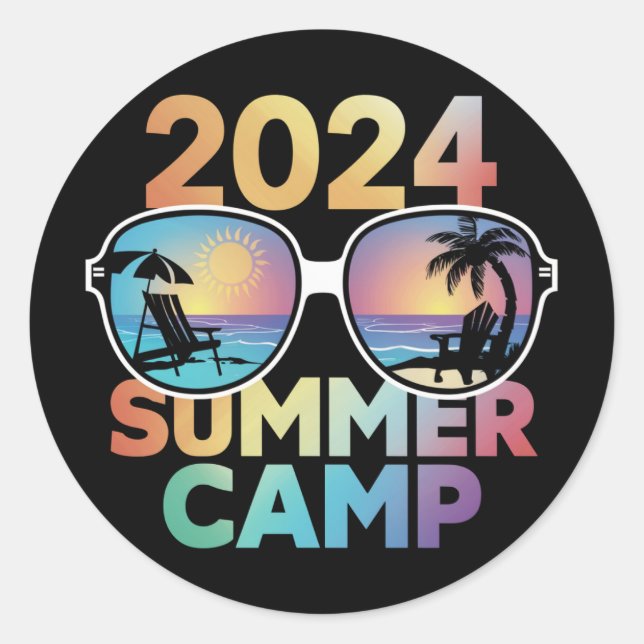 2024 Summer Camp Vacation Matching Family Group Classic Round Sticker (Front)