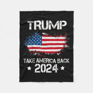 2024 Take America Back American Flag Election  Fleece Blanket