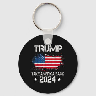 2024 Take America Back American Flag Election Keychain