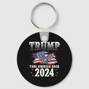 2024 Take America Back American Flag Trump 2024 2  Keychain