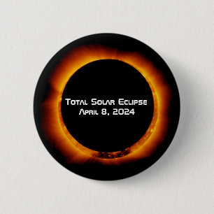 2024 Total Solar Eclipse 2 Inch Round Button