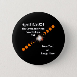 2024 Total Solar Eclipse 2 Inch Round Button