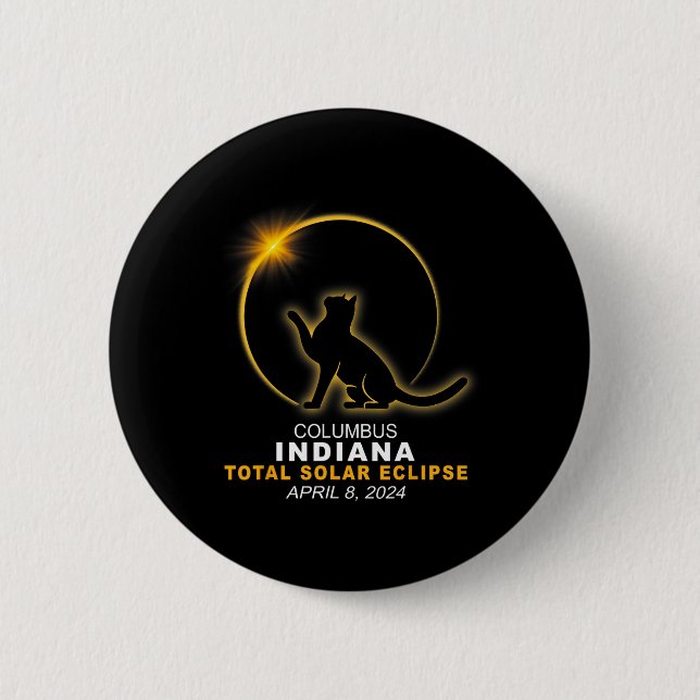 2024 Total Solar Eclipse  2 Inch Round Button (Front)