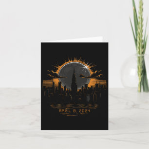 2024 Total Solar Eclipse April 8 New York Card