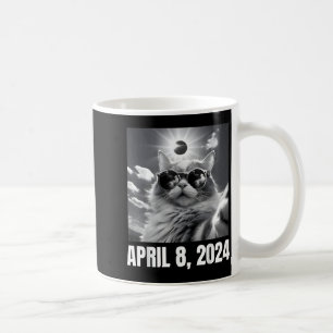 2024 Total Solar Eclipse Cat Selfie Funny Meme Coffee Mug